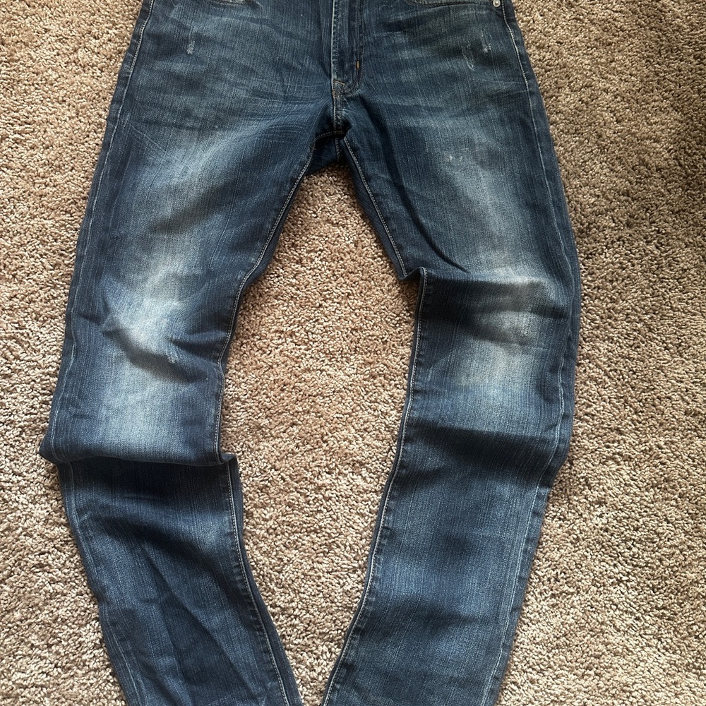American Eagle Outfitters Men's Faded Indigo Slim Straight Jeans